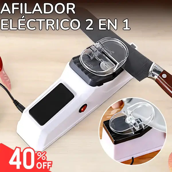 AFILADOR ELECTRICO 2 EN 1 FiloXpress® - Precisión, poder y filo profesional en segundos.