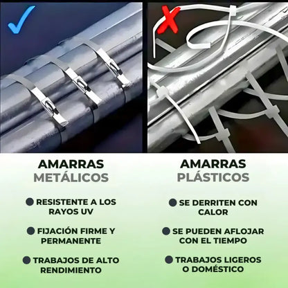 ABRAZADERAS DE ACERO INOXIDABLE SteelGrip100® PACK X 100 UNIDADES