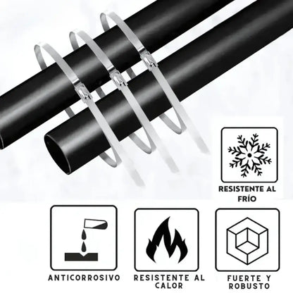 ABRAZADERAS DE ACERO INOXIDABLE SteelGrip100® PACK X 100 UNIDADES